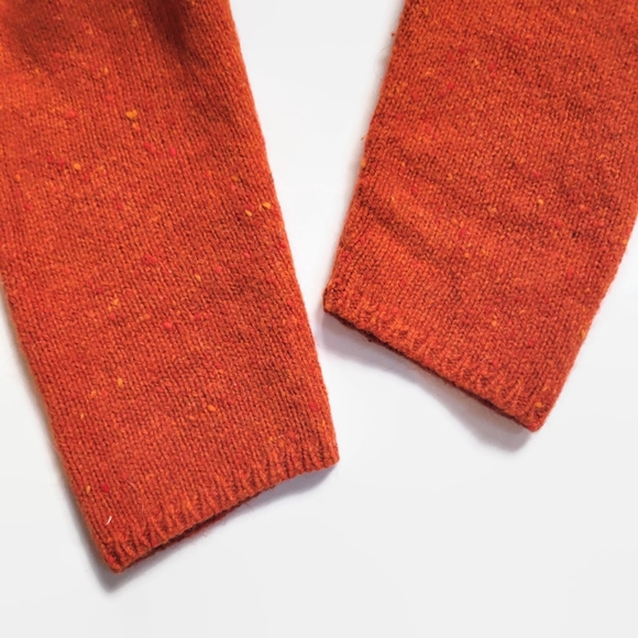 L.L. Bean Burnt Orange Speckled Lambswool Mohair Mock Neck Sweater - Picture 10 of 12